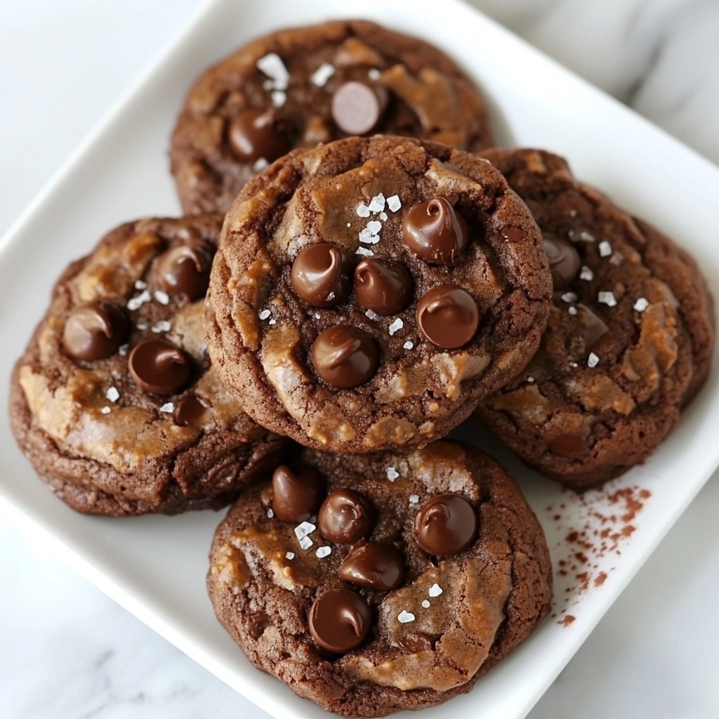 Fudgy Chocolate Chip Pudding Cookies with Sea Salt Delight