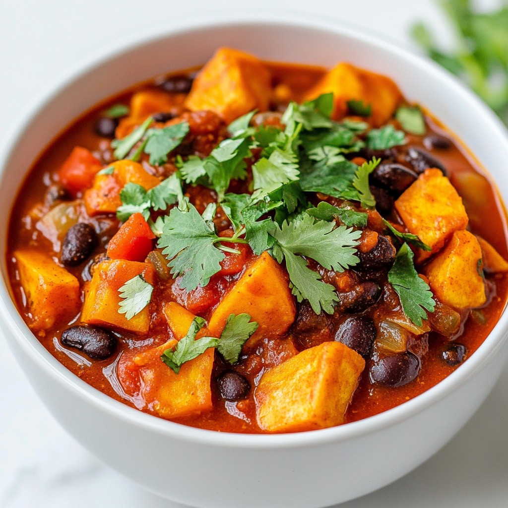 Vegan Sweet Potato Black Bean Chili Rich and Hearty Dish