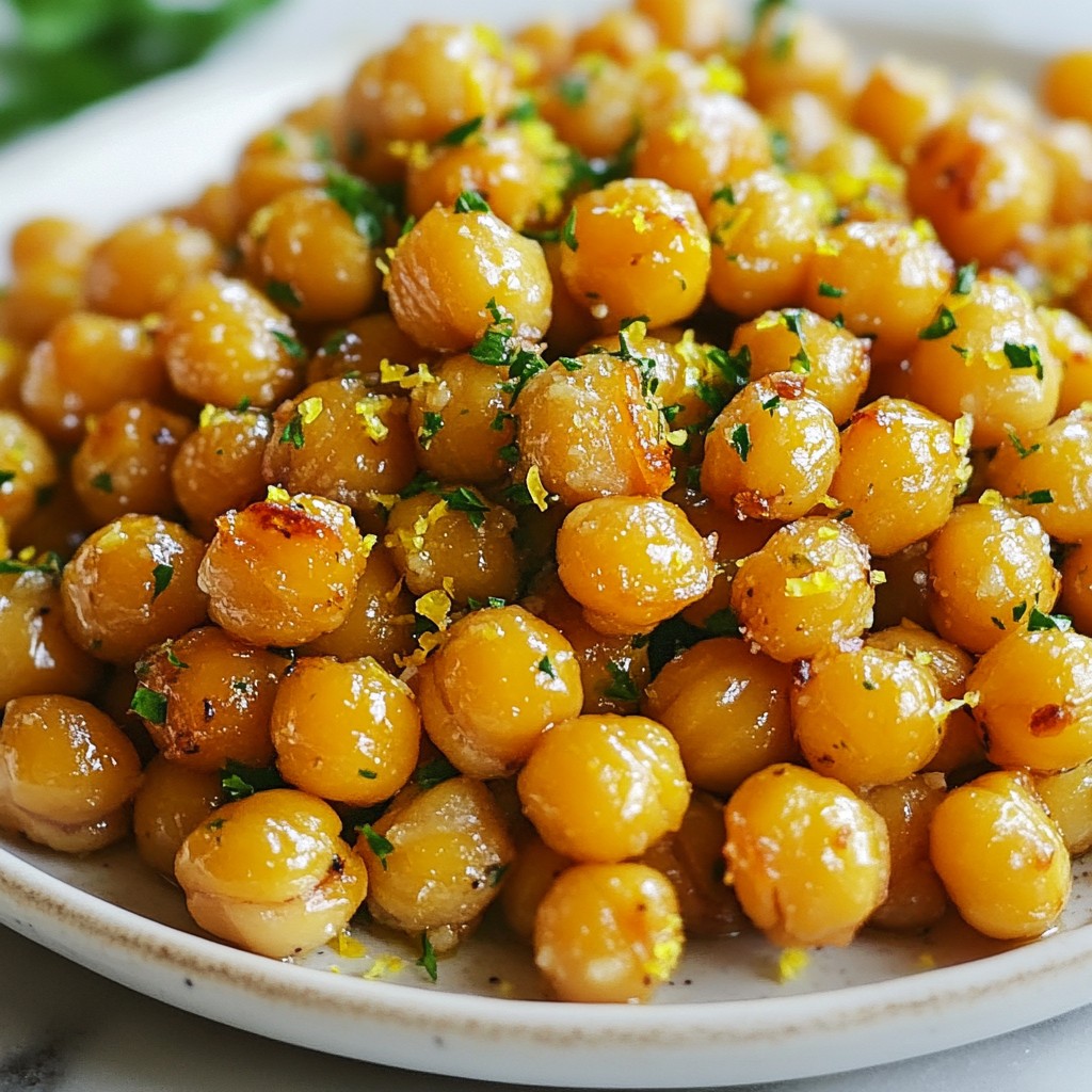 Lemon Garlic Roasted Chickpeas Crunchy Snack Delight