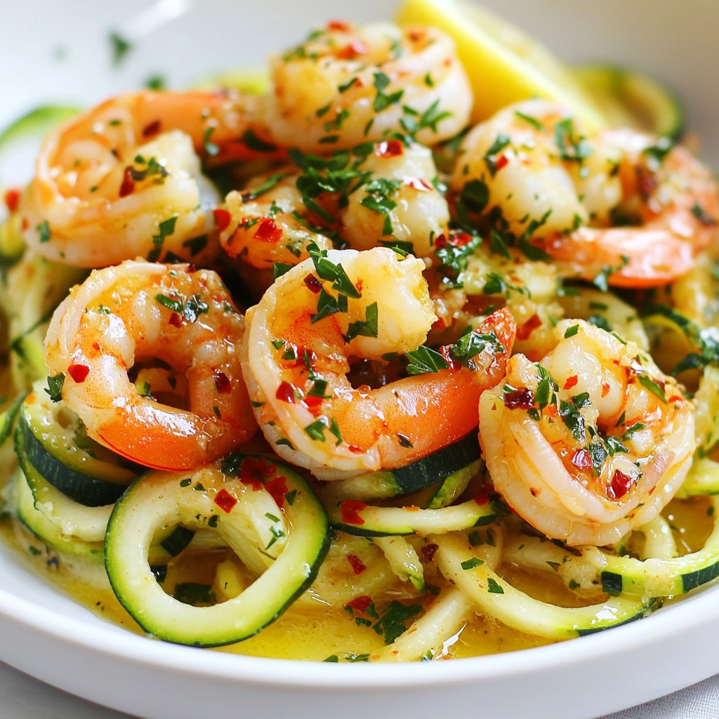 Garlic Shrimp Scampi Zoodles Easy Healthy Meal