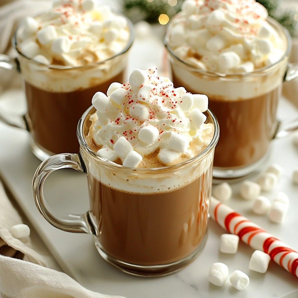 Spiced Peppermint Hot Chocolate with Whipped Cream Delight