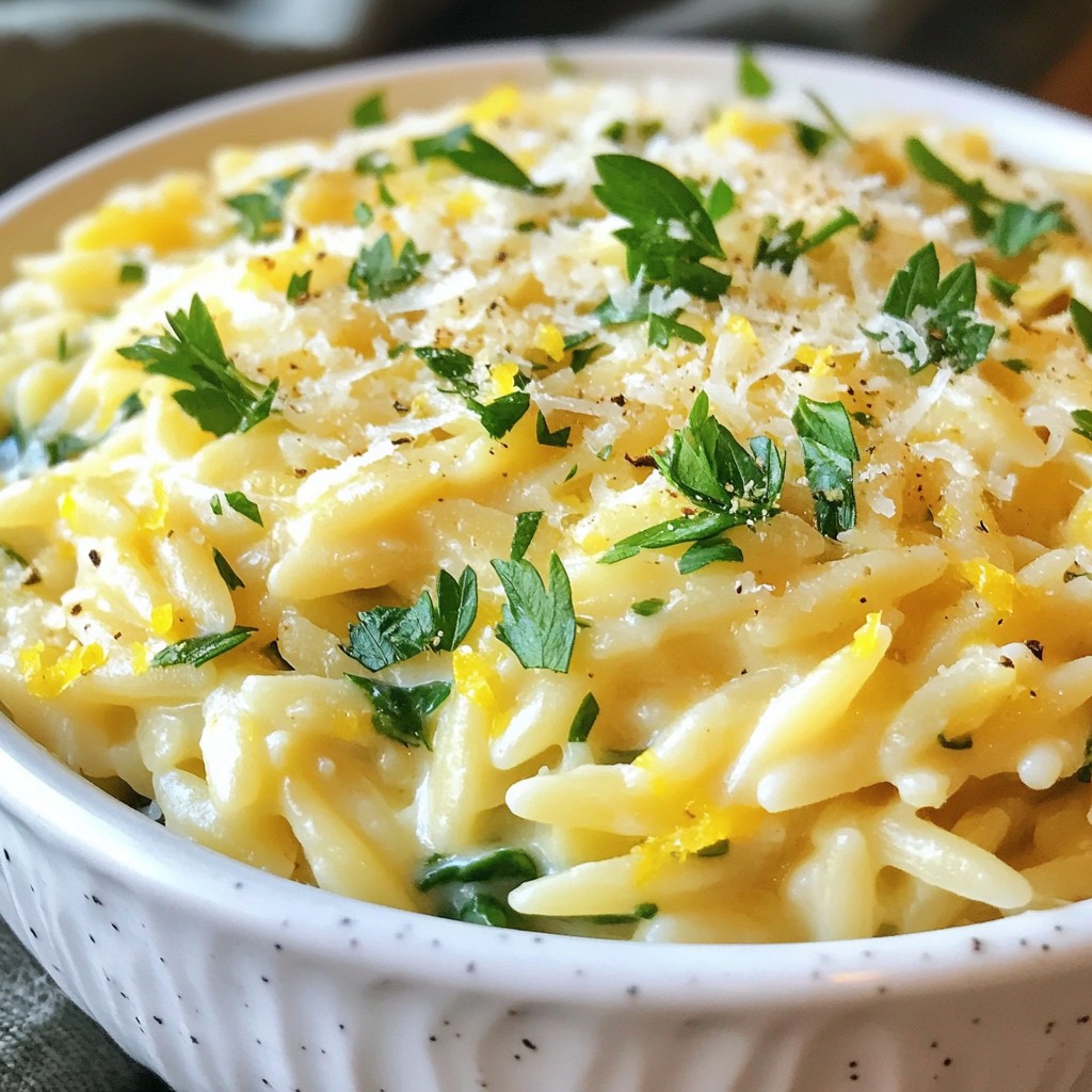 Creamy Lemon Parmesan Orzo Tasty and Simple Dish