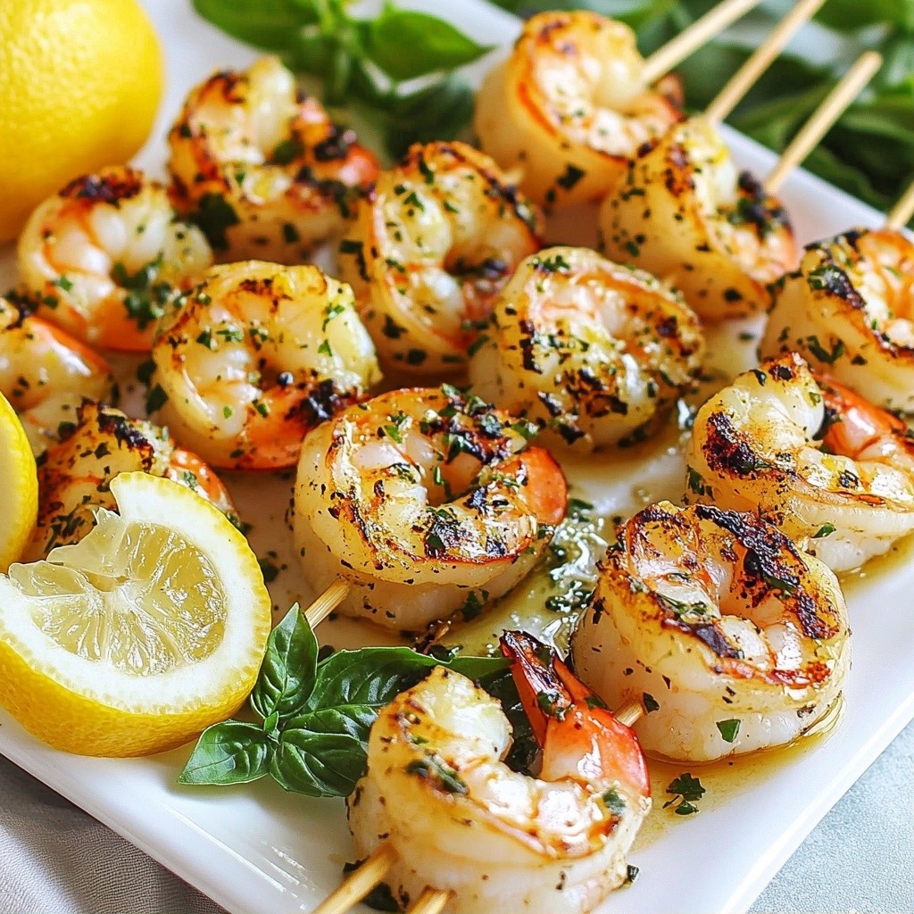 Zesty Keto Lemon Basil Shrimp Skewers Delightful Dish