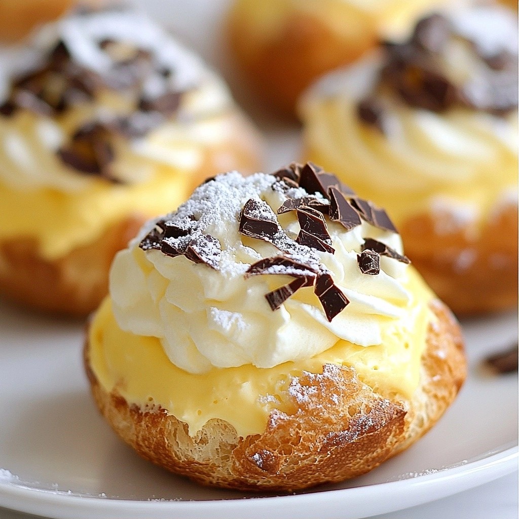 Fluffy Chocolate Cream Puffs with Vanilla Filling Delight