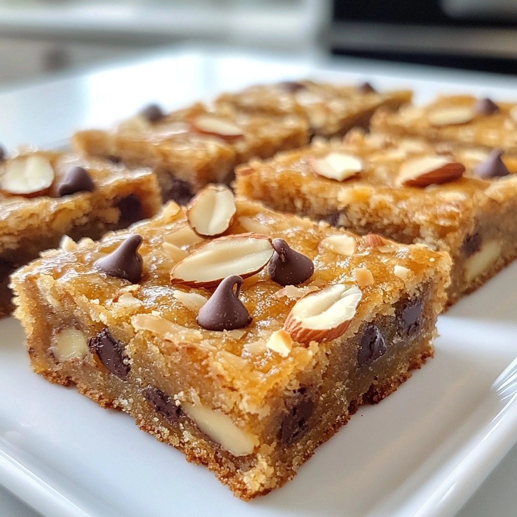 Toasted Coconut Chocolate Chip Bars with Almonds Treat