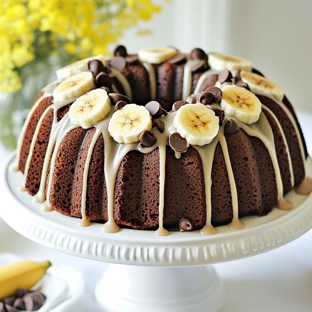 Rich Chocolate Banana Bundt Cake Delight with Glaze