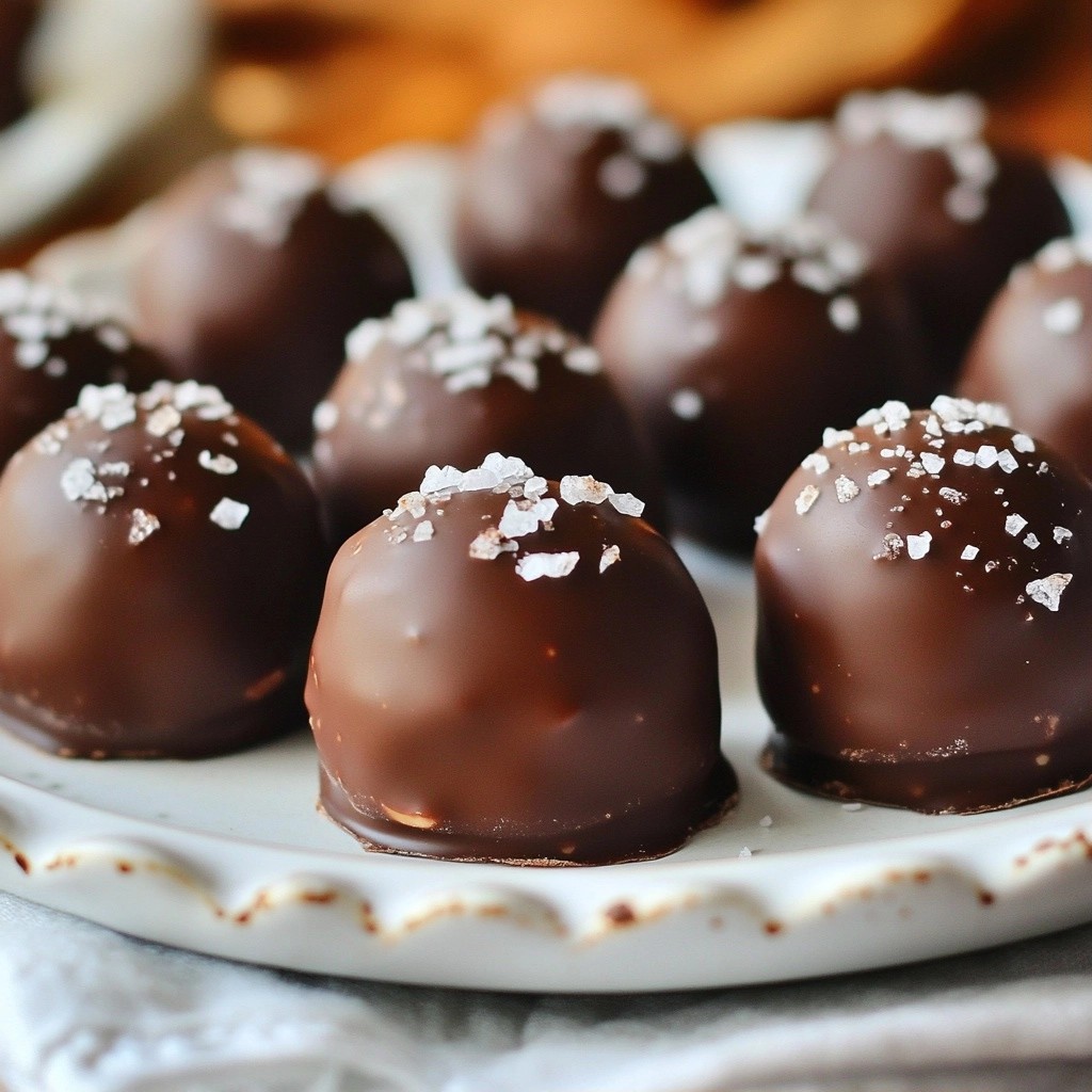 Smooth Salted Almond Chocolate Truffles Delightfully Sweet