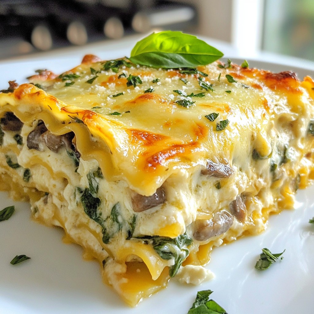 Creamy Spinach Mushroom Lasagna Rich and Flavorful Dish