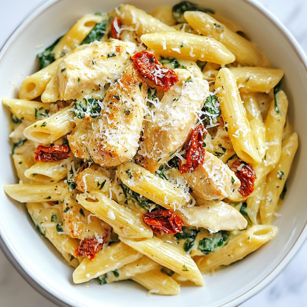 Instant Pot Creamy Tuscan Chicken Pasta Delight