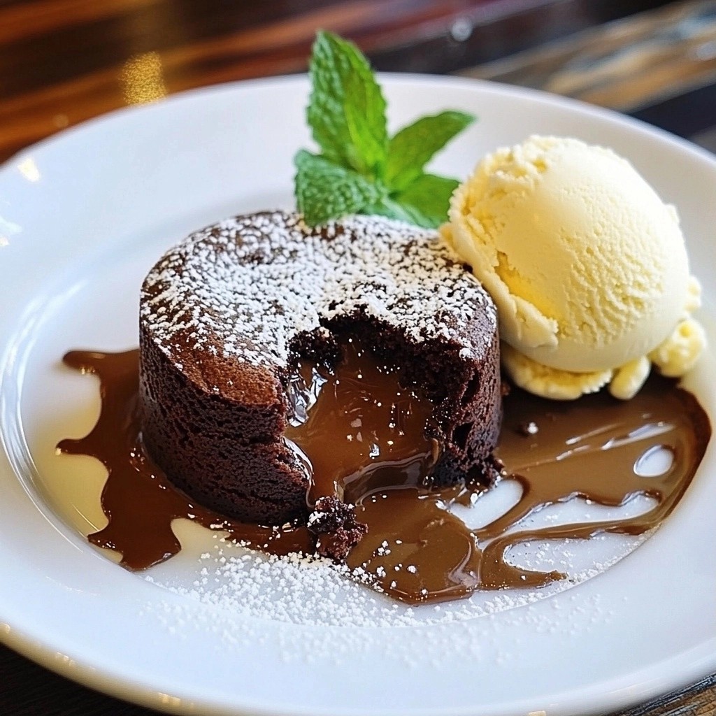 Frosted Chocolate Lava Cake with Molten Center Delight