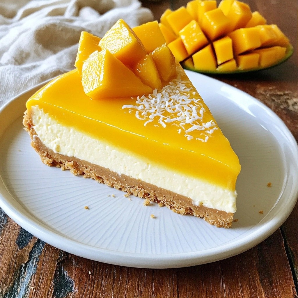Silky Low-Carb Mango Cheesecake