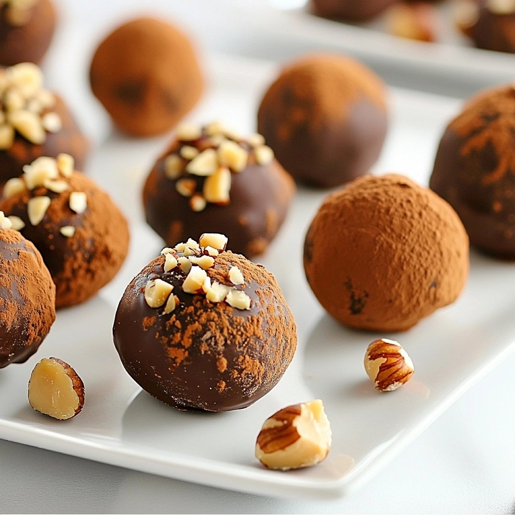 Luscious Hazelnut Chocolate Truffles with Creamy Centers