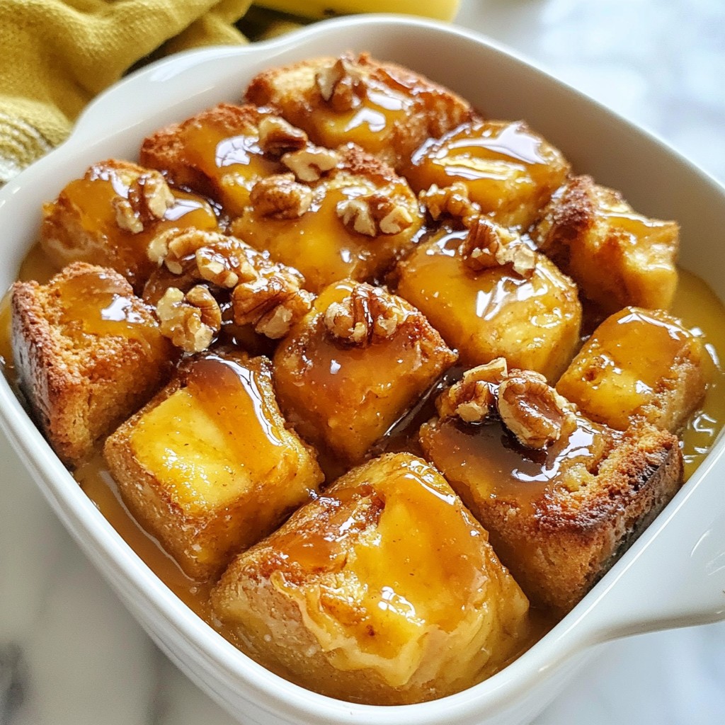 Caramel Banana Bread Pudding Easy and Tasty Dessert