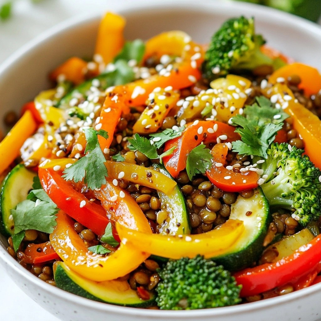 Wholesome Healthy Dinners Lentil and Veggie Stir Fry