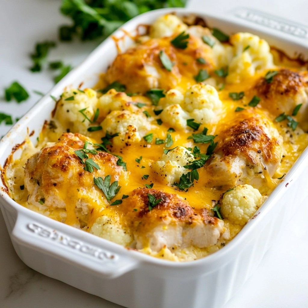 Easy Keto Chicken and Cauliflower Bake Simple Recipe