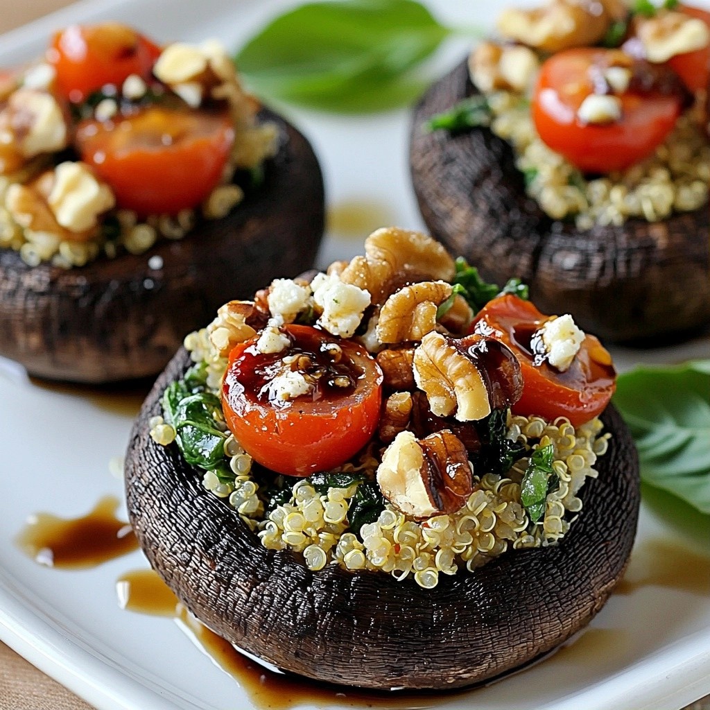 Nutritious Healthy Dinners Quinoa Stuffed Mushrooms