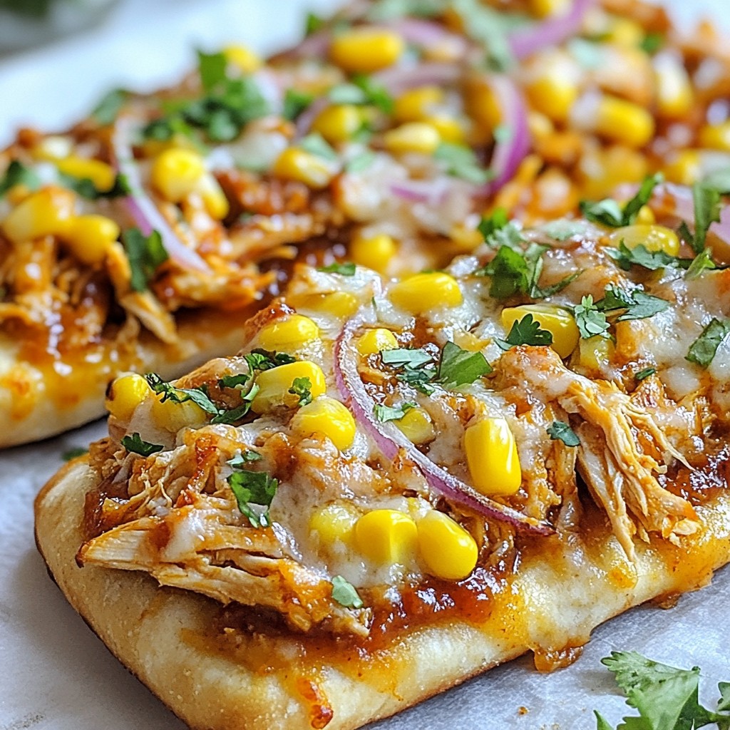 Savory BBQ Chicken Flatbread Pizza Easy Recipe