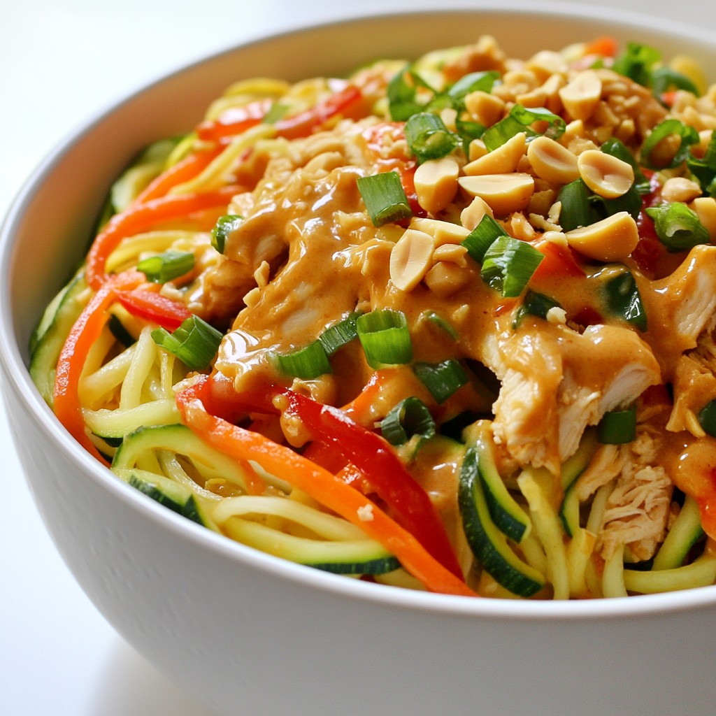 Thai Peanut Chicken Zoodles Savory Meal Prep Idea