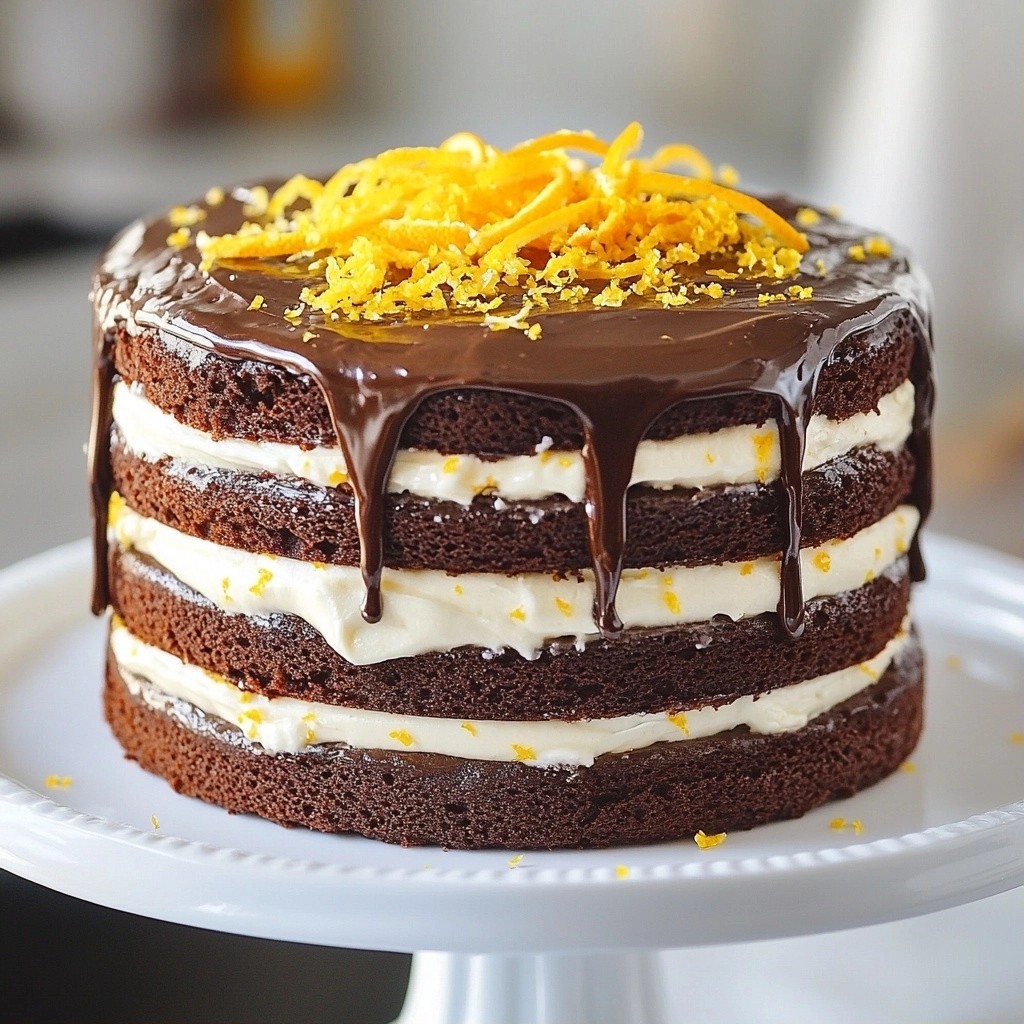 Moist Chocolate Orange Layer Cake with Cream Frosting