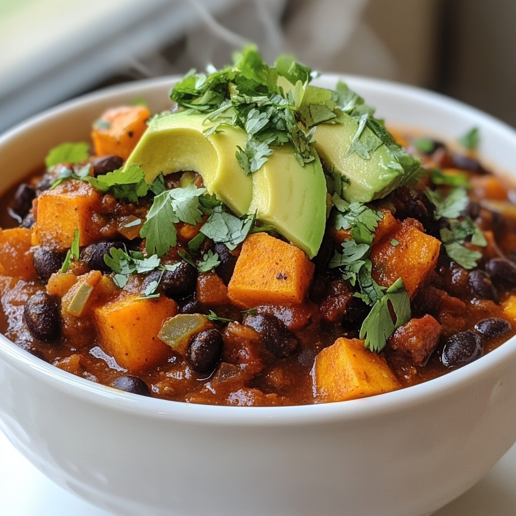 Savory Sweet Potato Black Bean Chili Recipe to Enjoy