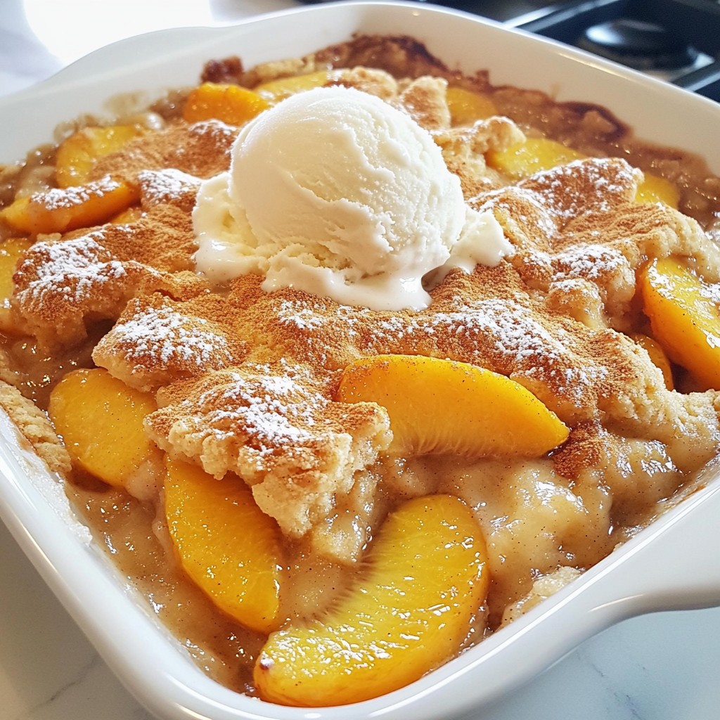 Peach Cobbler Dump Cake Simple and Quick Recipe