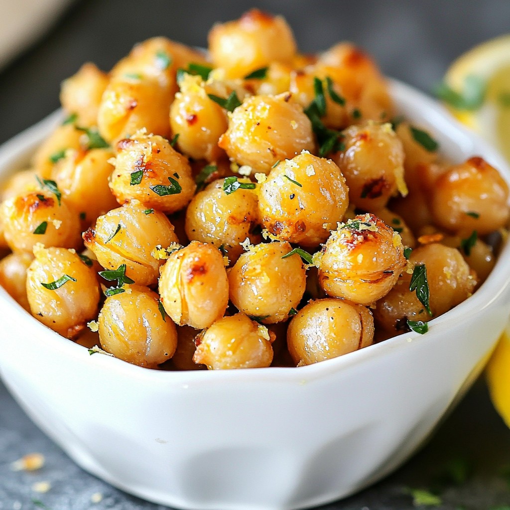 Lemon Garlic Roasted Chickpeas Crispy Flavor Boost