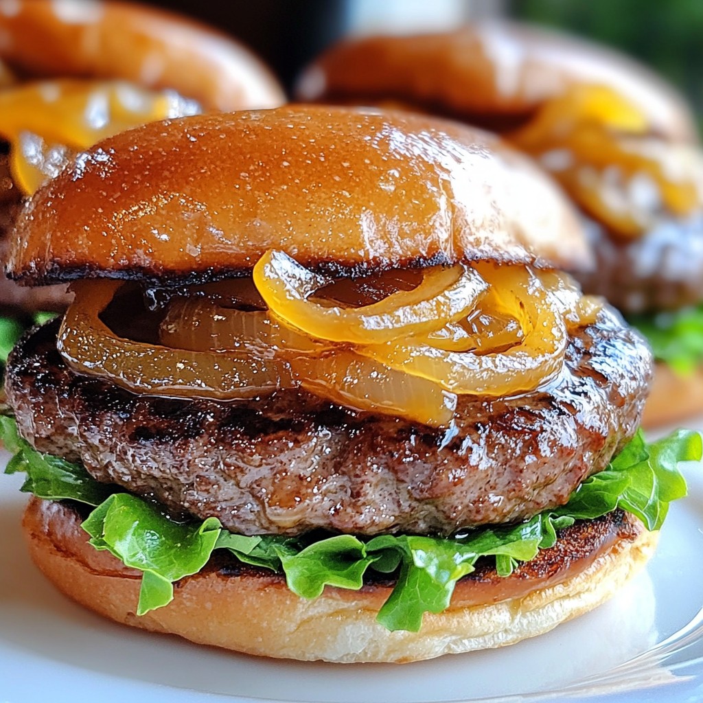 Caramelized Onion Swiss Burgers Flavorful Char-Grill