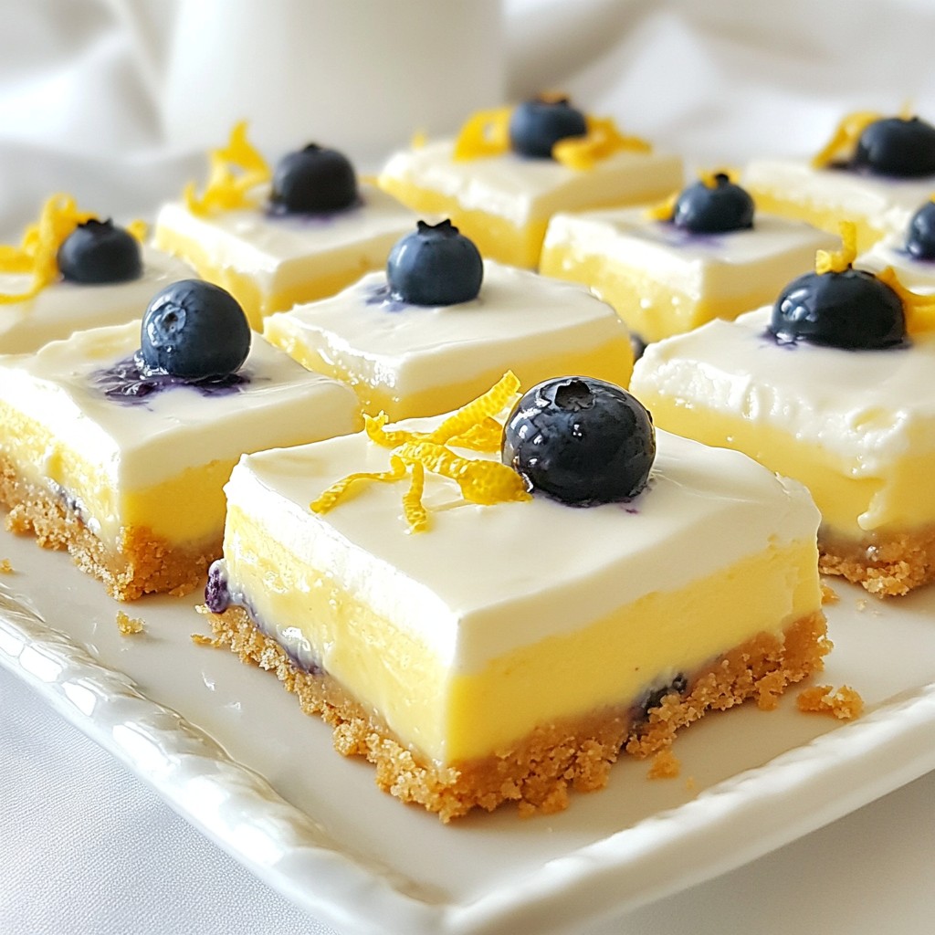 Lemon Blueberry Cheesecake Bars Refreshing Dessert Treat