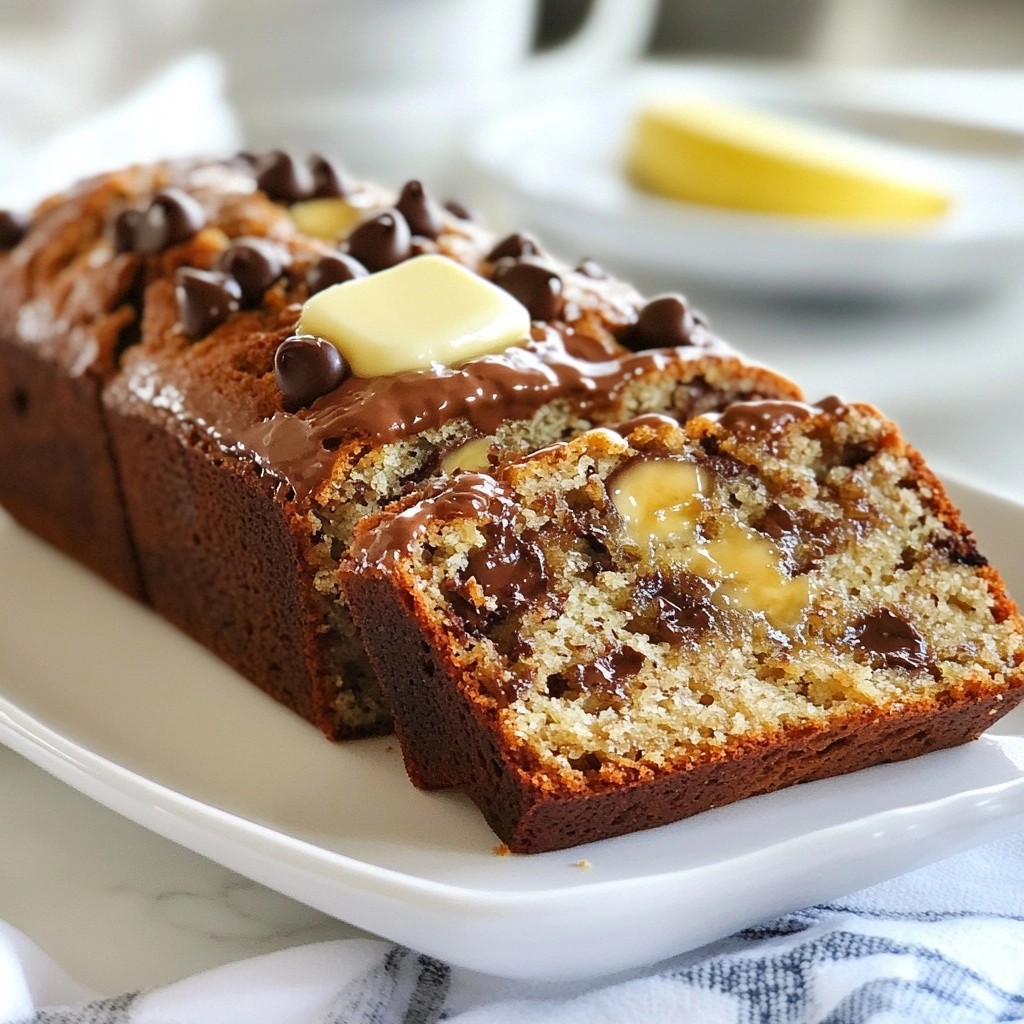 Soft Chocolate Chip Banana Bread with Walnuts Delight