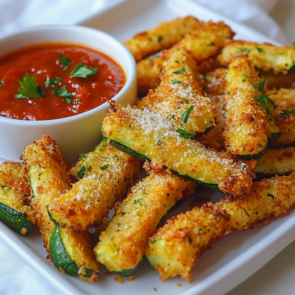 Parmesan Crusted Zucchini Fries Crispy and Flavorful