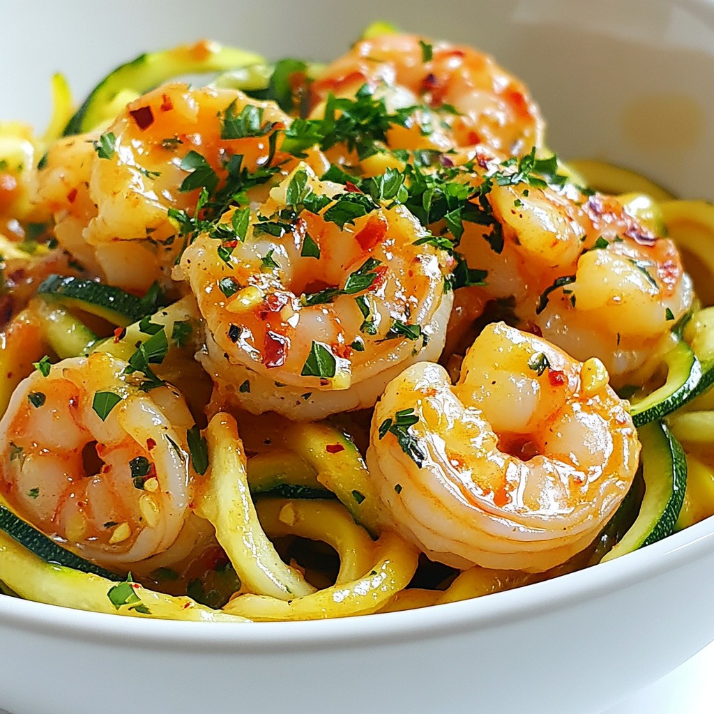 Garlic Shrimp Zucchini Noodles Healthy and Simple Dish